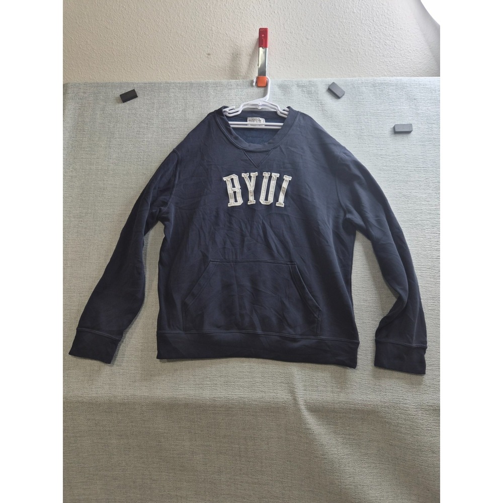 Vintage Know Wear Sweatshirt Mens 2XL Navy Blue Brigham Young University Classic